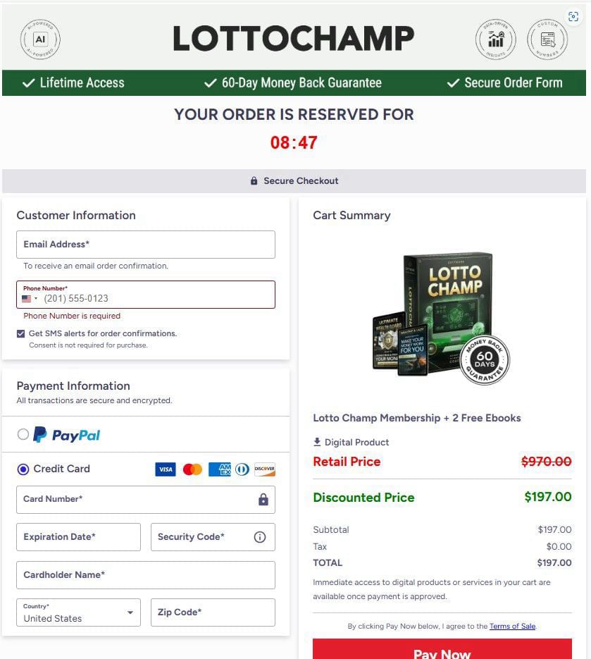 LottoChamp Secure Checkout